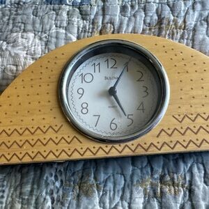 Bulova Tan and Brown Geometric Wall Clock